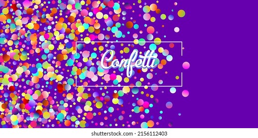 Carnival Confetti Explosion Vector Background. Colorful Circles, Bubbles, Sparkle Decoration. Birthday, New Year, Christmas Party Confetti Rain Shower. Falling Color Tinsel, Fiesta Celebration Design.