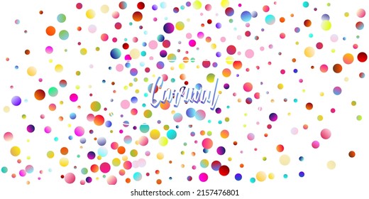 Carnival Confetti Explosion Vector Background. Falling Color Tinsel, Fiesta Celebration Design. Colorful Circles, Bubbles, Glitter Decoration. Birthday, New Year, Christmas Party Confetti Rain Shower.