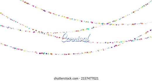Carnival Confetti Explosion Vector Background. Colorful Circles, Bubbles, Bokeh Decoration. Falling Color Tinsel, Fiesta Celebration Design. Birthday, New Year, Christmas Party Confetti Rain Shower.