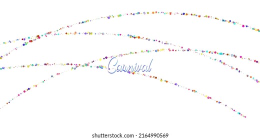 Carnival Confetti Explosion Vector Background. Colorful Circles, Bubbles, Sparkle Decoration. Falling Color Tinsel, Fiesta Celebration Design. Birthday, New Year, Christmas Party Confetti Rain Shower.