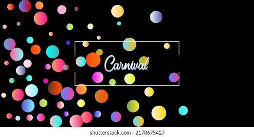 Carnival Confetti Explosion Vector Background. Colorful Circles, Bubbles, Glitter Decoration. Birthday, New Year, Christmas Party Confetti Rain Shower. Falling Color Tinsel, Fiesta Celebration Design.