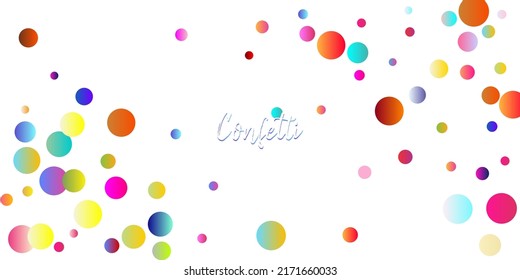 Carnival Confetti Explosion Vector Background. Falling Color Tinsel, Fiesta Celebration Design. Colorful Circles, Bubbles, Bokeh Decoration. Birthday, New Year, Christmas Party Confetti Rain Shower.