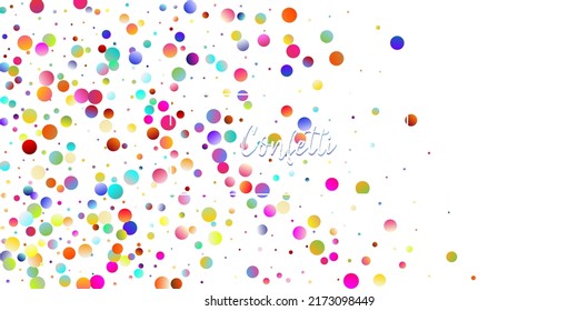 Carnival Confetti Explosion Vector Background. Birthday, New Year, Christmas Party Confetti Rain Shower. Falling Color Tinsel, Fiesta Celebration Design. Colorful Circles, Bubbles, Bokeh Decoration.