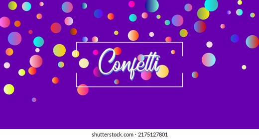 Carnival Confetti Explosion Vector Background. Falling Color Tinsel, Fiesta Celebration Design. Birthday, New Year, Christmas Party Confetti Rain Shower. Colorful Circles, Bubbles, Bokeh Decoration.