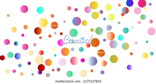 Carnival Confetti Explosion Vector Background. Birthday, New Year, Christmas Party Confetti Rain Shower. Colorful Circles, Bubbles, Bokeh Decoration. Falling Color Tinsel, Fiesta Celebration Design.
