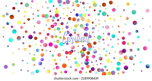 Carnival Confetti Explosion Vector Background. Colorful Circles, Bubbles, Sparkle Decoration. Birthday, New Year, Christmas Party Confetti Rain Shower. Falling Color Tinsel, Fiesta Celebration Design.