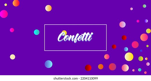 Carnival Confetti Explosion Vector Background. Birthday, New Year, Christmas Party Confetti Rain Shower. Falling Color Tinsel, Fiesta Celebration Design. Colorful Circles, Bubbles, Glitter Decoration.
