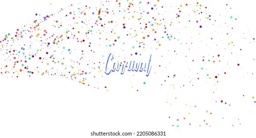Carnival Confetti Explosion Vector Background. Falling Color Tinsel, Fiesta Celebration Design. Colorful Circles, Bubbles, Glitter Decoration. Birthday, New Year, Christmas Party Confetti Rain Shower.