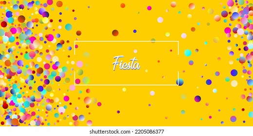 Carnival Confetti Explosion Vector Background. Birthday, New Year, Christmas Party Confetti Rain Shower. Colorful Circles, Bubbles, Bokeh Decoration. Falling Color Tinsel, Fiesta Celebration Design.