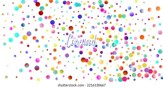 Carnival Confetti Explosion Vector Background. Birthday, New Year, Christmas Party Confetti Rain Shower. Falling Color Tinsel, Fiesta Celebration Design. Colorful Circles, Bubbles, Shine Decoration.