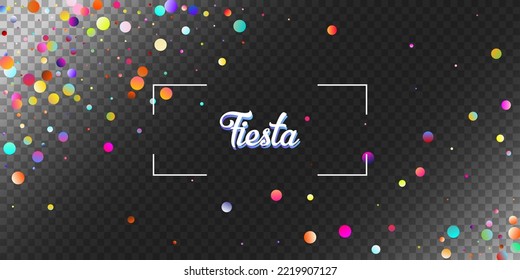 Carnival Confetti Explosion Vector Background. Birthday, New Year, Christmas Party Confetti Rain Shower. Falling Color Tinsel, Fiesta Celebration Design. Colorful Circles, Bubbles, Glitter Decoration.