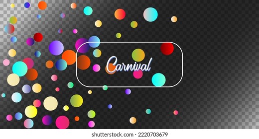 Carnival Confetti Explosion Vector Background. Colorful Circles, Bubbles, Glitter Decoration. Falling Color Tinsel, Fiesta Celebration Design. Birthday, New Year, Christmas Party Confetti Rain Shower.