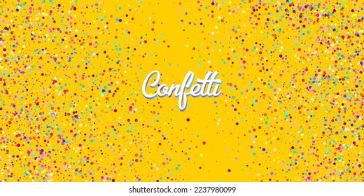 Carnival Confetti Explosion Vector Background. Falling Color Tinsel, Fiesta Celebration Design. Colorful Circles, Bubbles, Glitter Decoration. Birthday, New Year, Christmas Party Confetti Rain Shower.