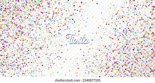 Carnival Confetti Explosion Vector Background. Falling Color Tinsel, Fiesta Celebration Design. Birthday, New Year, Christmas Party Confetti Rain Shower. Colorful Circles, Bubbles, Sparkle Decoration.
