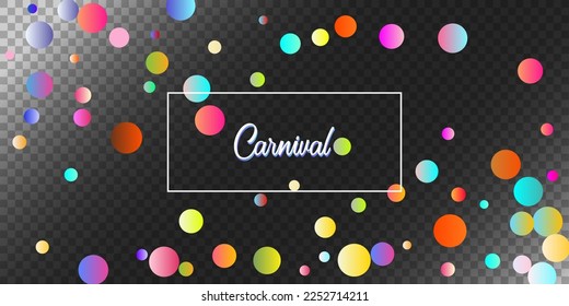 Carnival Confetti Explosion Vector Background. Colorful Circles, Bubbles, Bokeh Decoration. Falling Color Tinsel, Fiesta Celebration Design. Birthday, New Year, Christmas Party Confetti Rain Shower.