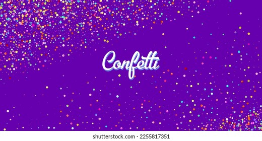 Carnival Confetti Explosion Vector Background. Birthday, New Year, Christmas Party Confetti Rain Shower. Colorful Circles, Bubbles, Bokeh Decoration. Falling Color Tinsel, Fiesta Celebration Design.