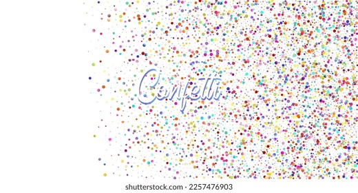 Carnival Confetti Explosion Vector Background. Birthday, New Year, Christmas Party Confetti Rain Shower. Falling Color Tinsel, Fiesta Celebration Design. Colorful Circles, Bubbles, Shine Decoration.
