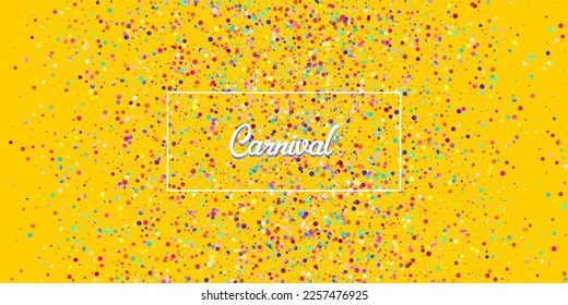 Carnival Confetti Explosion Vector Background. Birthday, New Year, Christmas Party Confetti Rain Shower. Colorful Circles, Bubbles, Shine Decoration. Falling Color Tinsel, Fiesta Celebration Design.