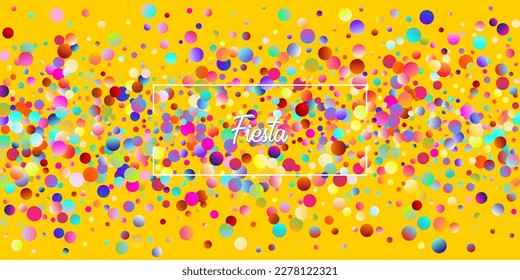 Carnival Confetti Explosion Vector Background. Colorful Circles, Bubbles, Shine Decoration. Falling Color Tinsel, Fiesta Celebration Design. Birthday, New Year, Christmas Party Confetti Rain Shower.