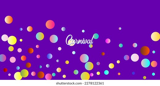 Carnival Confetti Explosion Vector Background. Falling Color Tinsel, Fiesta Celebration Design. Colorful Circles, Bubbles, Glitter Decoration. Birthday, New Year, Christmas Party Confetti Rain Shower.