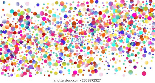 Carnival Confetti Explosion Vector Background. Birthday, New Year, Christmas Party Confetti Rain Shower. Falling Color Tinsel, Fiesta Celebration Design. Colorful Circles, Bubbles, Bokeh Decoration.
