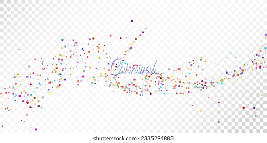 Carnival Confetti Explosion Vector Background. Colorful Circles, Bubbles, Glitter Decoration. Birthday, New Year, Christmas Party Confetti Rain Shower. Falling Color Tinsel, Fiesta Celebration Design.