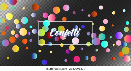 Carnival Confetti Explosion Vector Background. Colorful Circles, Bubbles, Bokeh Decoration. Falling Color Tinsel, Fiesta Celebration Design. Birthday, New Year, Christmas Party Confetti Rain Shower.
