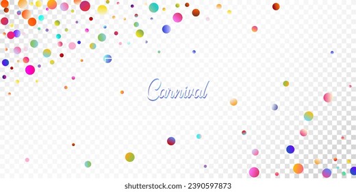 Carnival Confetti Explosion Vector Background. Colorful Circles, Bubbles, Sparkle Decoration. Falling Color Tinsel, Fiesta Celebration Design. Birthday, New Year, Christmas Party Confetti Rain Shower.