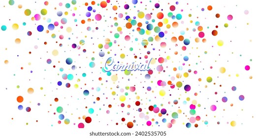 Carnival Confetti Explosion Vector Background. Colorful Circles, Bubbles, Bokeh Decoration. Birthday, New Year, Christmas Party Confetti Rain Shower. Falling Color Tinsel, Fiesta Celebration Design.