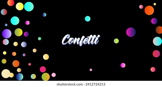 Carnival Confetti Explosion Vector Background. Falling Color Tinsel, Fiesta Celebration Design. Birthday, New Year, Christmas Party Confetti Rain Shower. Colorful Circles, Bubbles, Shine Decoration.