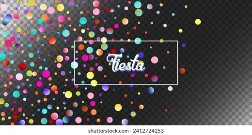 Carnival Confetti Explosion Vector Background. Birthday, New Year, Christmas Party Confetti Rain Shower. Falling Color Tinsel, Fiesta Celebration Design. Colorful Circles, Bubbles, Sparkle Decoration.