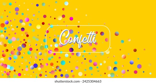 Carnival Confetti Explosion Vector Background. Birthday, New Year, Christmas Party Confetti Rain Shower. Falling Color Tinsel, Fiesta Celebration Design. Colorful Circles, Bubbles, Glitter Decoration.