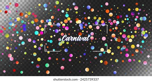 Fondo del vector de la explosión del confeti del carnaval. Círculos De Colores, Burbujas, Decoración Bokeh. Cumpleaños, Año Nuevo, Fiesta de Navidad Confeti Lluvia Ducha. Falling Color Tinsel, Fiesta Celebration Design.