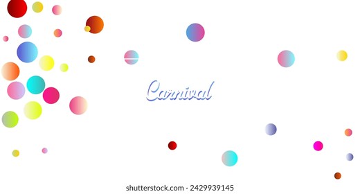 Carnival Confetti Explosion Vector Background. Birthday, New Year, Christmas Party Confetti Rain Shower. Falling Color Tinsel, Fiesta Celebration Design. Colorful Circles, Bubbles, Sparkle Decoration.