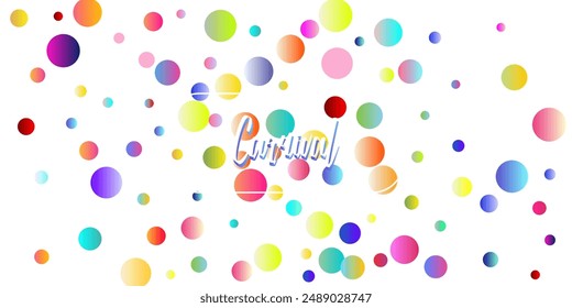 Carnival Confetti Explosion Vector Background. Birthday, New Year, Christmas Party Confetti Rain Shower. Falling Color Tinsel, Fiesta Celebration Design. Colorful Circles, Bubbles, Glitter Decoration.