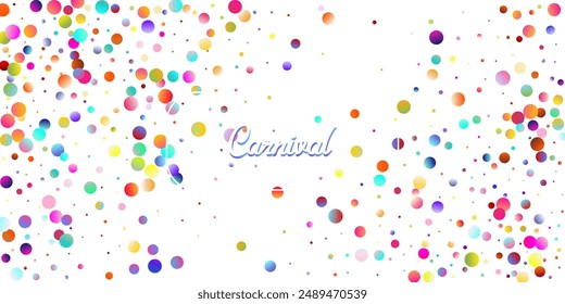 Carnival Confetti Explosion Vector Background. Colorful Circles, Bubbles, Shine Decoration. Birthday, New Year, Christmas Party Confetti Rain Shower. Falling Color Tinsel, Fiesta Celebration Design.