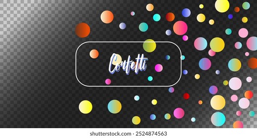 Fondo de Vector de explosión de confeti de carnaval. Tinsel de color que cae, diseño de la celebración de la fiesta. Cumpleaños, Año Nuevo, Fiesta de Navidad Confeti Lluvia Ducha. Círculos coloridos, burbujas, decoración Bokeh.