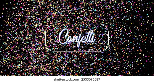 Plano de fundo de vetor de explosão de confete de carnaval. Falling Color Tinsel, Projeto de celebração da festa. Aniversário, Ano Novo, Chá de chuva em Confete de Festa de Natal. Círculos Coloridos, Bolhas, Decoração Brilhante.