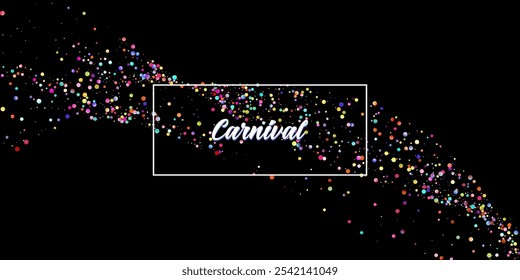 Plano de fundo de vetor de explosão de confete de carnaval. Falling Color Tinsel, Projeto de celebração da festa. Aniversário, Ano Novo, Chá de chuva em Confete de Festa de Natal. Círculos coloridos, bolhas, decoração cintilante.