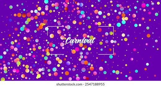 Plano de fundo de vetor de explosão de confete de carnaval. Círculos coloridos, bolhas, decoração brilhante. Aniversário, Ano Novo, Chá de chuva em Confete de Festa de Natal. Falling Color Tinsel, Projeto de celebração da festa.