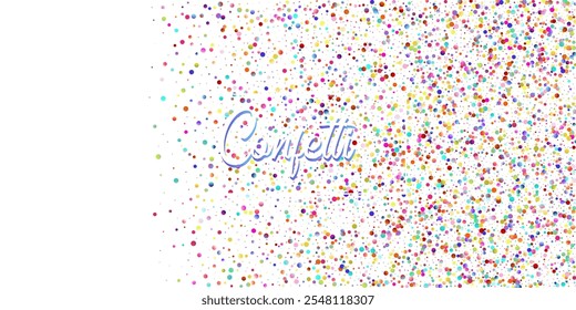 Plano de fundo de vetor de explosão de confete de carnaval. Círculos coloridos, bolhas, decoração brilhante. Falling Color Tinsel, Projeto de celebração da festa. Aniversário, Ano Novo, Chá de chuva em Confete de Festa de Natal.