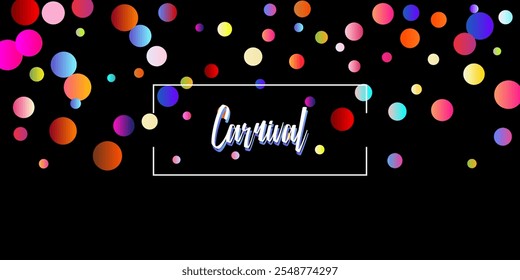 Carnival Confetti Explosion Vector Background. Falling Color Tinsel, Fiesta Celebration Design. Colorful Circles, Bubbles, Shine Decoration. Birthday, New Year, Christmas Party Confetti Rain Shower.