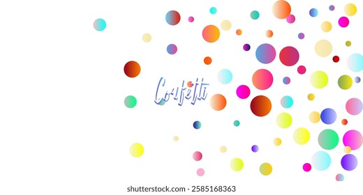 Carnival Confetti Explosion Vector Background. Birthday, New Year, Christmas Party Confetti Rain Shower. Colorful Circles, Bubbles, Bokeh Decoration. Falling Color Tinsel, Fiesta Celebration Design.