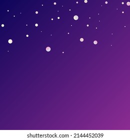 Carnival Confetti. Foil Color Anniversary Banner on Purple Backdrop. Rainbow Birthday Poster. Sylvester Design. Isolated Masquerade Border with Falling Round Dots. Carnaval Party Background.