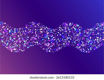 Carnival Confetti. Happy Pattern. Falling Design. Digital Poster. Transparent Sparkle. Iridescent Burst. Pink 3d Background. Light Isolated Illustration. Purple Carnival Confetti