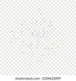 Carnival Confetti. Rainbow Birthday Poster. Isolated Masquerade Border with Falling Round Dots. Red, Blue, Green, Orange Banner on Transparent Backdrop. Carnaval Party Background. Sylvester Design.
