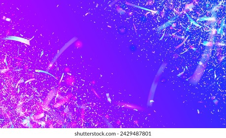 Carnival Confetti. Transparent Sparkle. Happy Concept. Light Surprise Explosion. Falling Dust. Cristal Banner. Festive Glitter. Blue Disco Serpentine. Pink Carnival Confetti