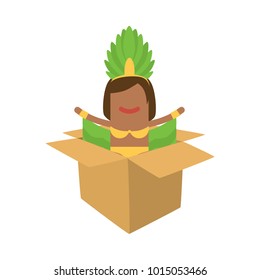 Carnival dancer in a box, vector illustration design. Carnival characters collection.