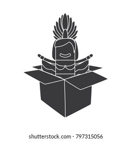 Carnival dancer in a box, vector illustration design. Carnival characters collection.