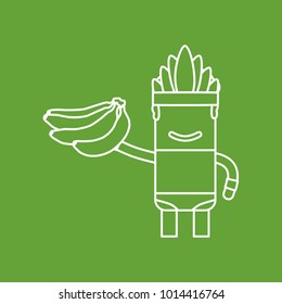 Carnival dancer holding bananas, vector illustration design. Carnival characters collection.